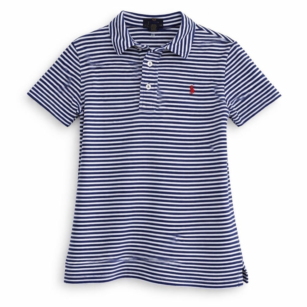 🧒 Polo Ralph Lauren Boys Striped Polo Shirt Size 6 Blue White Red Pony